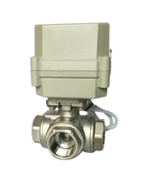 3-Way Stainless Steel Ball Valve L Configuration With Electric Actuator