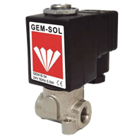 Gem-Sol Large Orifice Direct Operated 1/4" 3/2-Way Solenoid Valve