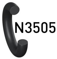 Nitrile-Butadiene Rubber O-Ring, 50 Shore A, Broad Applicability, Black, (Praedifa Series N3505-50) 