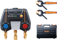 Testo 550i Smart Kit - App-Controlled Digital Manifold with Wireless Clamp Temperature Probes (NTC)